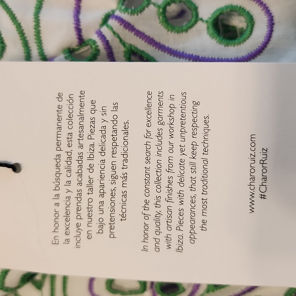 Charo Ruiz Ibiza Nina Short Dress Green and Purple Embroidered - Picture 8 of 13